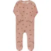 Ely's & Co. Kids'  Velour Leaf Pattern Collection In Brown