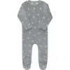 Ely's & Co. Velour Leaf Pattern Collection In Gray