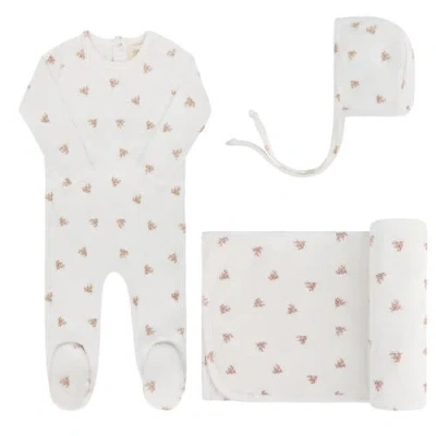 Ely's & Co. Babies'  Velour Leaf Pattern Collection In White