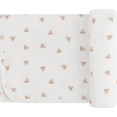 Ely's & Co. Velour Leaf Pattern Collection In White
