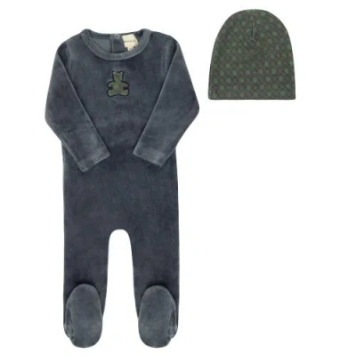 Ely's & Co. Kids'  Velour Plaid Bear Collection In Gray