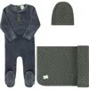 Ely's & Co. Kids'  Velour Plaid Bear Collection In Gray
