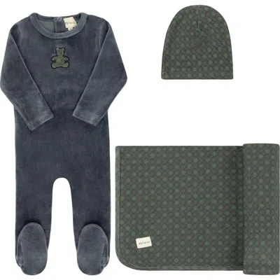 Ely's & Co. Kids'  Velour Plaid Bear Collection In Gray