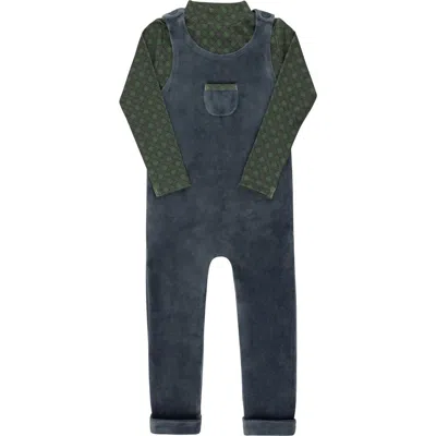 Ely's & Co. Velour Plaid Bear Collection In Blue