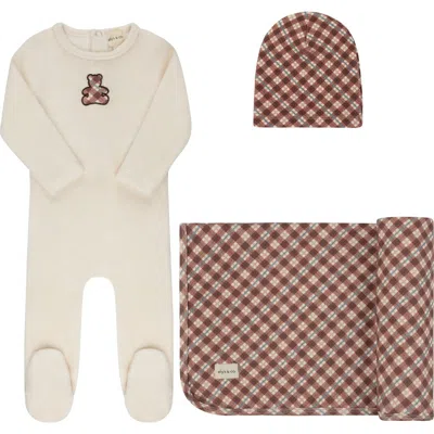 Ely's & Co. Kids'  Velour Plaid Bear Collection In Brown