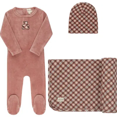 Ely's & Co. Kids'  Velour Plaid Bear Collection In Brown