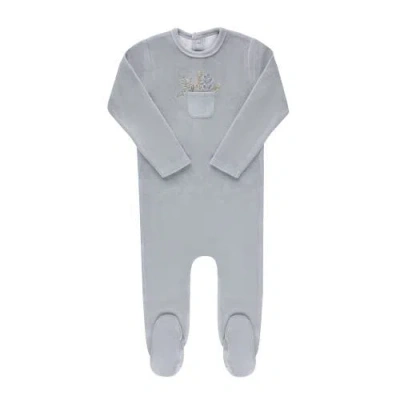 Ely's & Co. Kids'  Velour Pocket Full Of Flowers Collection In Blue