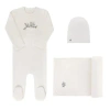 Ely's & Co. Velour Pocket Full Of Flowers Collection In Ivory/blue