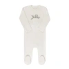 Ely's & Co. Kids'  Velour Pocket Full Of Flowers Collection In Ivory/blue