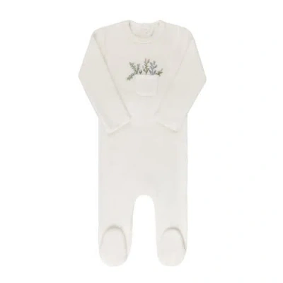 Ely's & Co. Kids'  Velour Pocket Full Of Flowers Collection In Ivory/blue