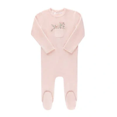 Ely's & Co. Kids'  Velour Pocket Full Of Flowers Collection In Pink