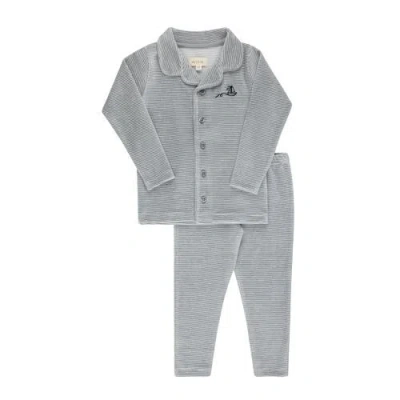Ely's & Co. Kids'  Velour Stripe Collection In Blue