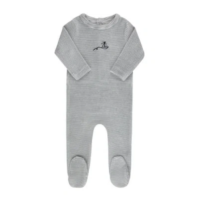 Ely's & Co. Babies'  Velour Stripe Collection In Gray