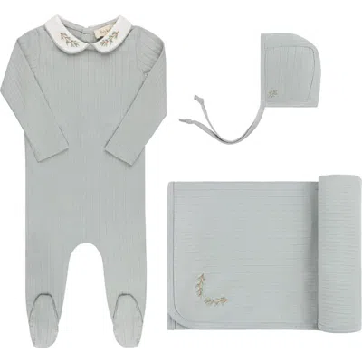 Ely's & Co. Kids'  Wide Rib Emboidered Scallop Collar Collection In Blue