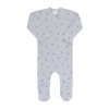 Ely's & Co. Kids'  Baby Cotton Ribbed Zipper Footie In Blue/blue Berry