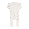 Ely's & Co. Kids'  Baby Cotton Ribbed Zipper Footie In Floral Pin Dot