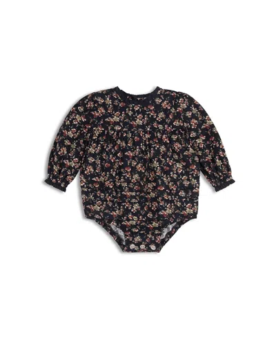 Ely's & Co. Girls' Brushed Floral Dress Collection Romper - Baby, Little Kid In Blue