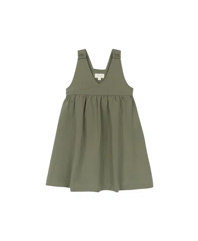 Ely's & Co. Girls' Cotton Floral Plaid Collection Jumper - Little Kid, Big Kid In Green