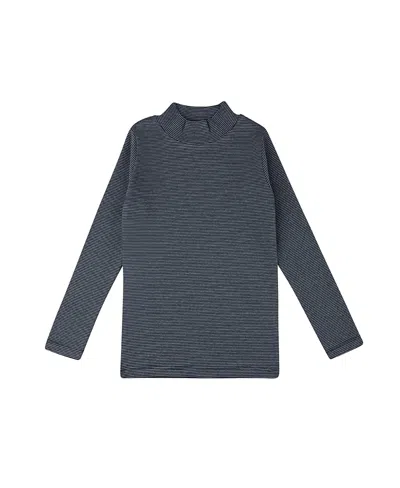 Ely's & Co. Girls' French Terry Autumn Kids Collection Turtle Neck Top - Baby, Little Kid, Big Kid In Blue