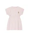 Ely's & Co. Girls' Organic Bear Collection French Terry Short Sleeves Dress - Little Kid In Purple