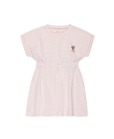 Ely's & Co. Girls' Organic Bear Collection French Terry Short Sleeves Dress - Little Kid In Purple