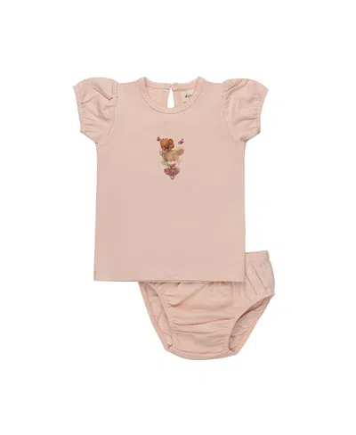 Ely's & Co. Girls' Playful Mouse Collection 2 Piece Set - Baby, Little Kid In Brown