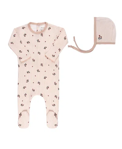 Ely's & Co. Unisex Berry Collection Footie + Bonnet - Baby In Nude