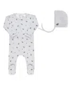 Ely's & Co. Unisex Berry Collection Footie + Bonnet - Baby In Gray