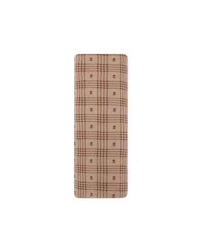 Ely's & Co. Unisex Cotton Floral Plaid Collection Muslin Swaddle - Baby In Brown