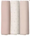 Ely's & Co. Unisex Cotton Muslin Swaddle Blanket 3 Pack - Baby In Floral Pink