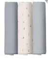 Ely's & Co. Unisex Cotton Muslin Swaddle Blanket 3 Pack - Baby In Nautical Blue