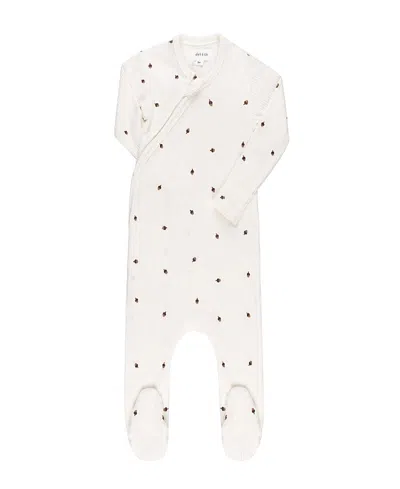Ely's & Co. Unisex Cotton Ribbed Zipper Footie - Baby In Acorn