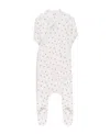 Ely's & Co. Unisex Cotton Ribbed Zipper Footie - Baby In Floral Pin Dot