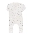 Ely's & Co. Unisex Cotton Ribbed Zipper Footie - Baby In Ivory/blue Berry