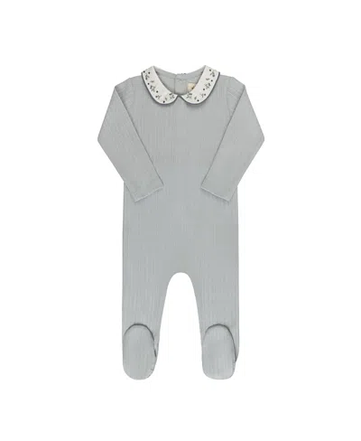 Ely's & Co. Unisex Embroidered Collar Collection Footie - Baby In Blue