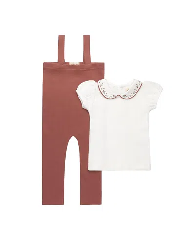 ELY'S & CO. UNISEX EMBROIDERED COLLAR COLLECTION T-SHIRT AND OVERALLS - BABY, LITTLE KID