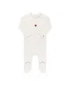 Ely's & Co. Unisex Embroidered Heart And Star Collection Footie - Baby In White