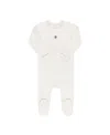 Ely's & Co. Unisex Embroidered Heart And Star Collection Footie - Baby In White