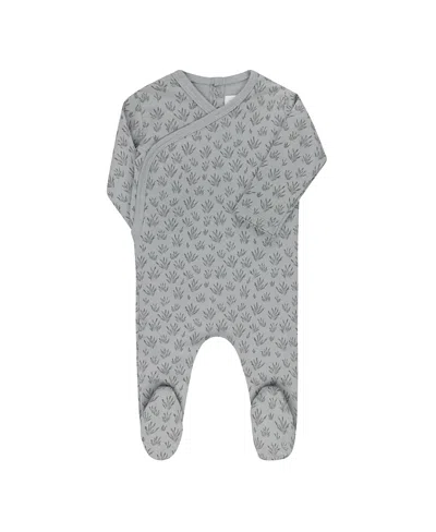 Ely's & Co. Unisex French Terry Blooms Collection Footie - Baby In Gray