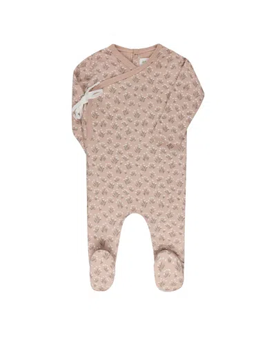 Ely's & Co. Unisex French Terry Blooms Collection Footie - Baby In Pink