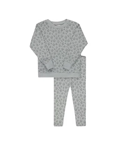 Ely's & Co. Unisex French Terry Blooms Collection Lounge Set - Baby, Little Kid In Gray