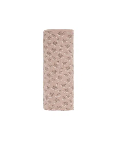 Ely's & Co. Unisex French Terry Blooms Collection Muslin Swaddle - Baby In Pink