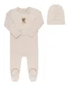 Ely's & Co. Unisex French Terry Footie + Bonnet Bear Collection - Baby In Brown