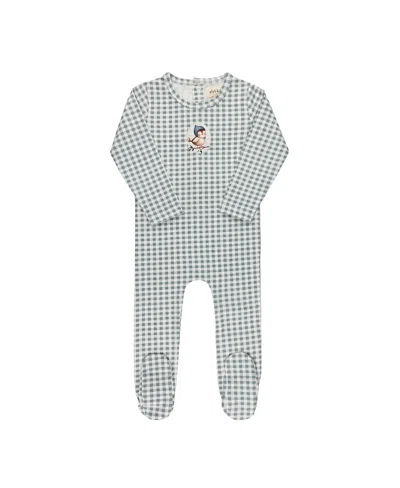 Ely's & Co. Unisex Gingham Owl Collection Footie - Baby In Blue