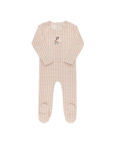 Ely's & Co. Unisex Gingham Owl Collection Footie - Baby In Neutral