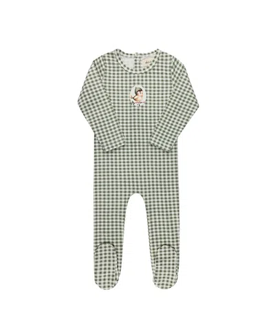 Ely's & Co. Unisex Gingham Owl Collection Footie - Baby In Green