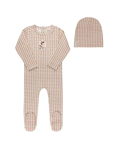 Ely's & Co. Unisex Gingham Owl Collection Footie + Beanie - Baby In Multi