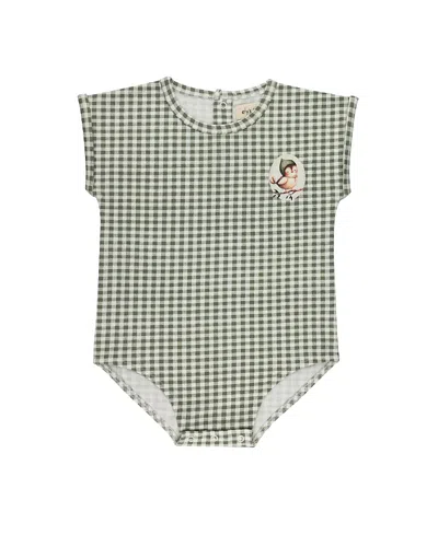 Ely's & Co. Unisex Gingham Owl Collection Romper - Baby In Multi