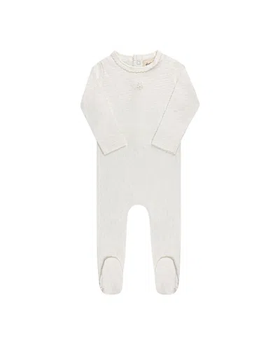 Ely's & Co. Unisex Heart And Star Button Pointelle Collection Footie - Baby In White
