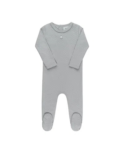 Ely's & Co. Unisex Heart And Star Button Pointelle Collection Footie - Baby In Gray
